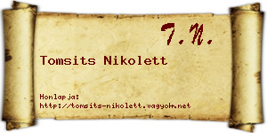 Tomsits Nikolett névjegykártya