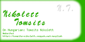 nikolett tomsits business card